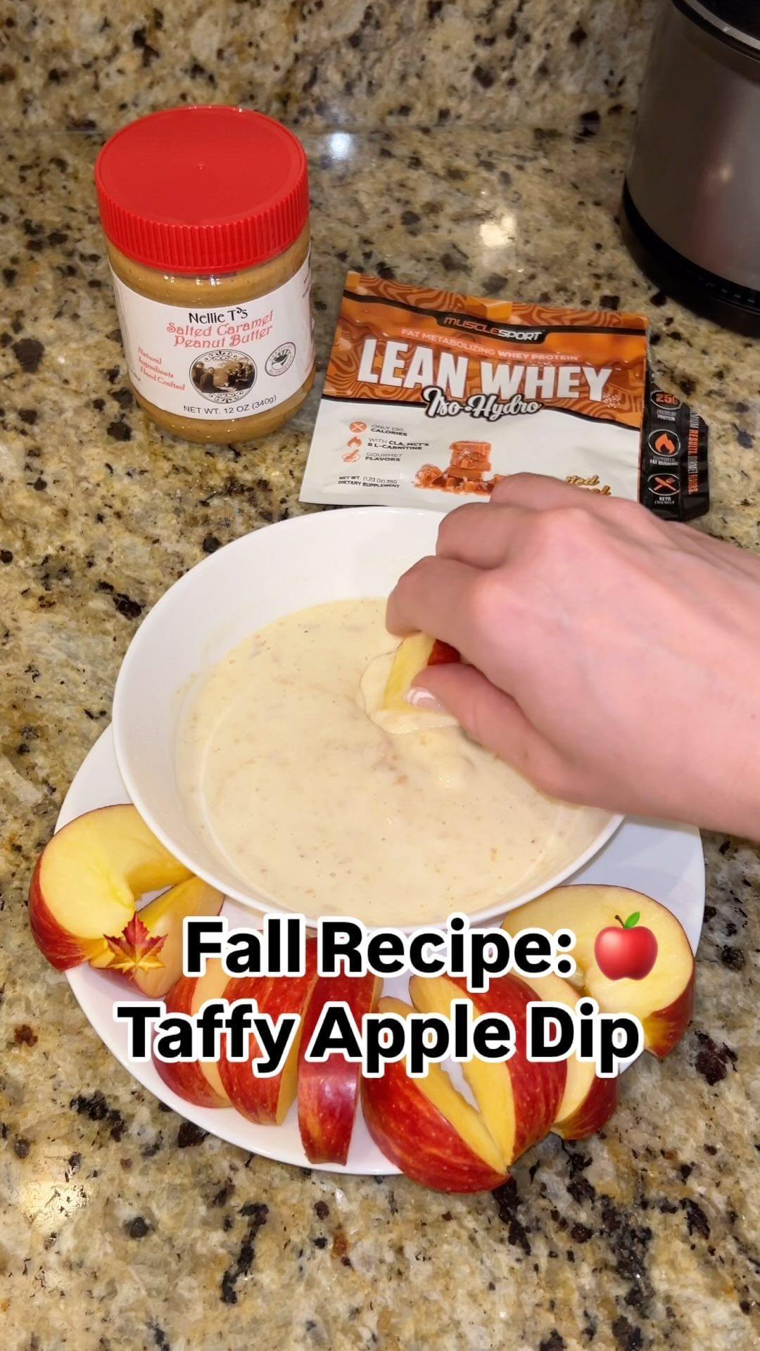 One of Victoria's Best Recipe Creations - Salted Caramel Whey Apple Dip!