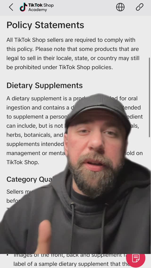 NEW @tiktok supplement policies