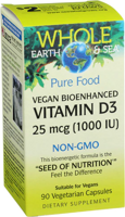 Natural Factors Whole Earth & Sea - Vegan Bioenhanced Vitamin D3