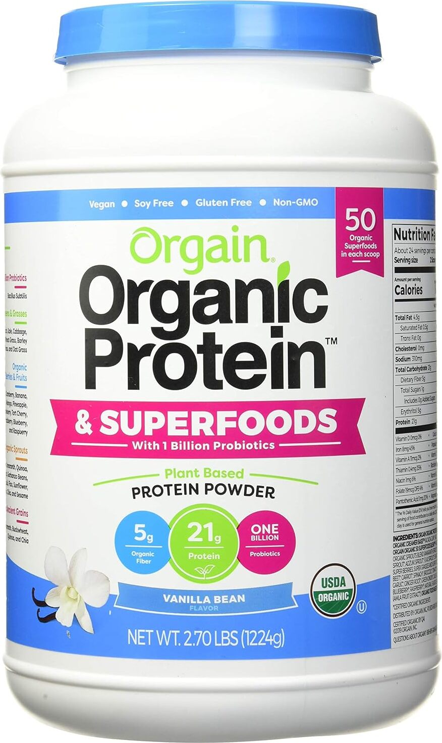 Orgain Organic Protein Superfoods Plant Based Powder 